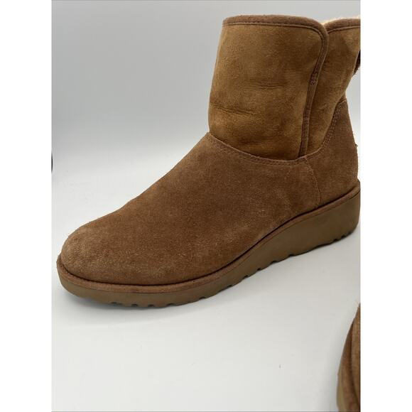 UGG CLASSIC KRISTIN WEDGE BOOTIE BOOT SHORT ANKLE CHESTNUT BROWN BOOT US 10 - Picture 6 of 16